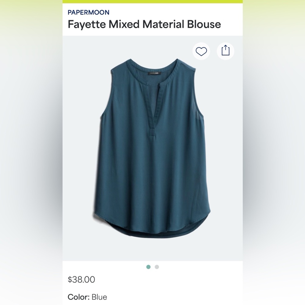 Papermoon Sleeveless Blouse in Deep Teal Stitch Fix
